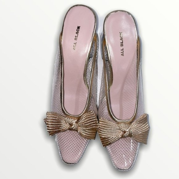 ALL BLACK Women's Clear Ribbon Mules | NWB - Picture 5 of 5